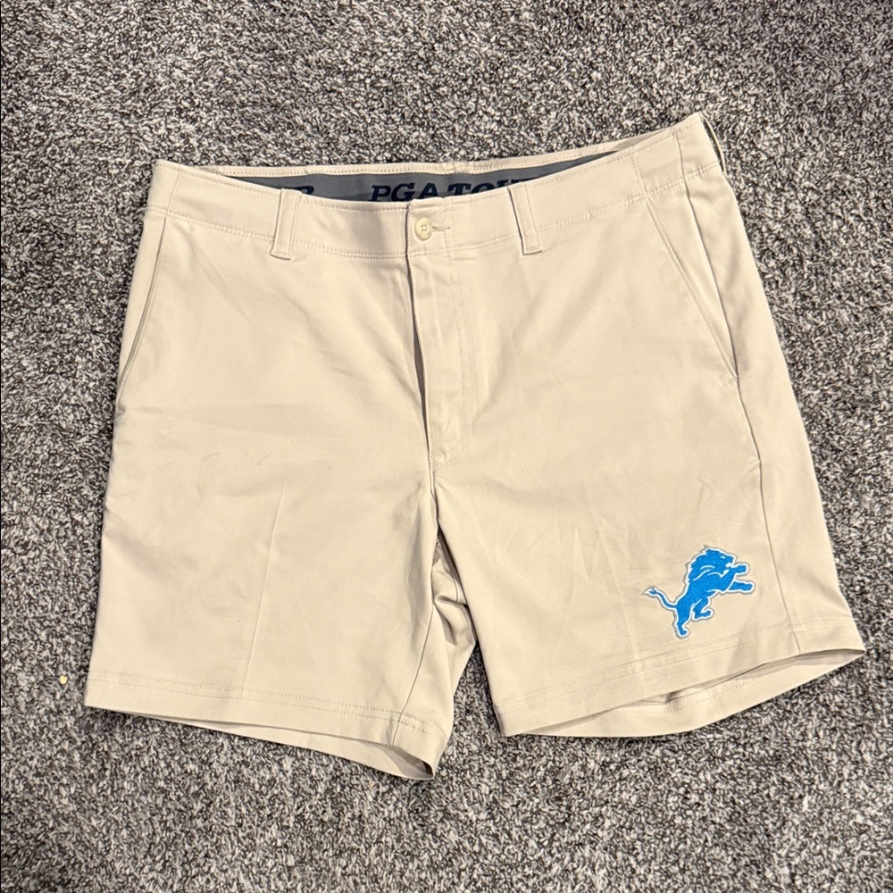 PGA Tour Khaki Detroit Lions Golf Shorts - Size 34